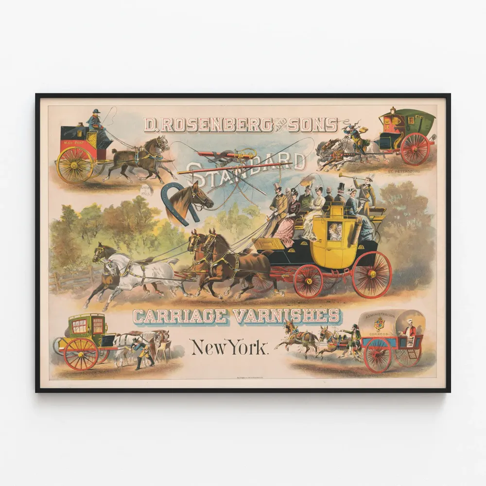 Vintagejuliste D. Rosenberg & Sons Standard Carriage Varnishes New York