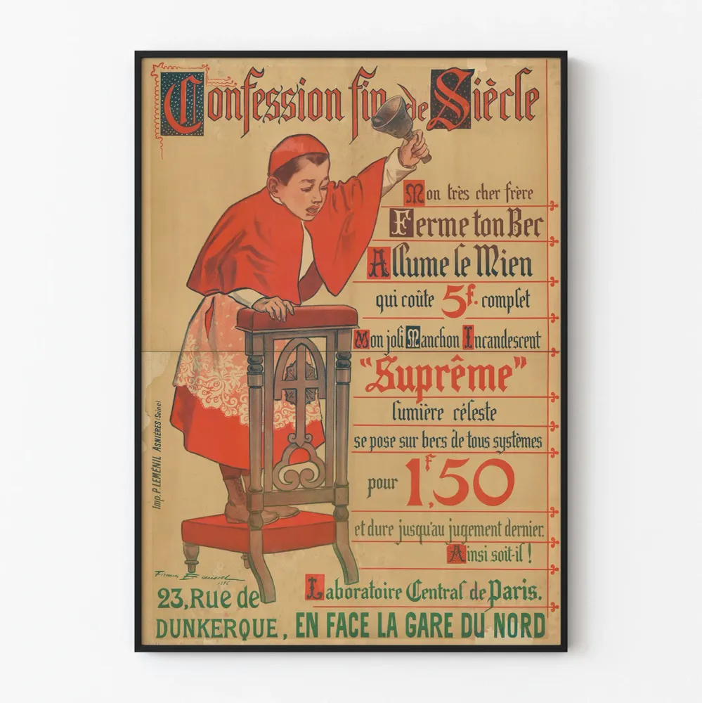 Vintagejuliste « Rukousvuosisadan loppu » ylin valo