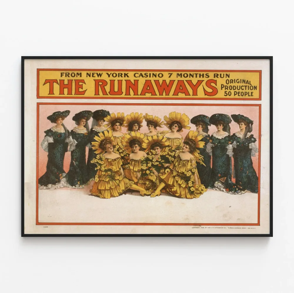 Vintagejuliste Runaways – Taiteellinen retroseinäkäsitys