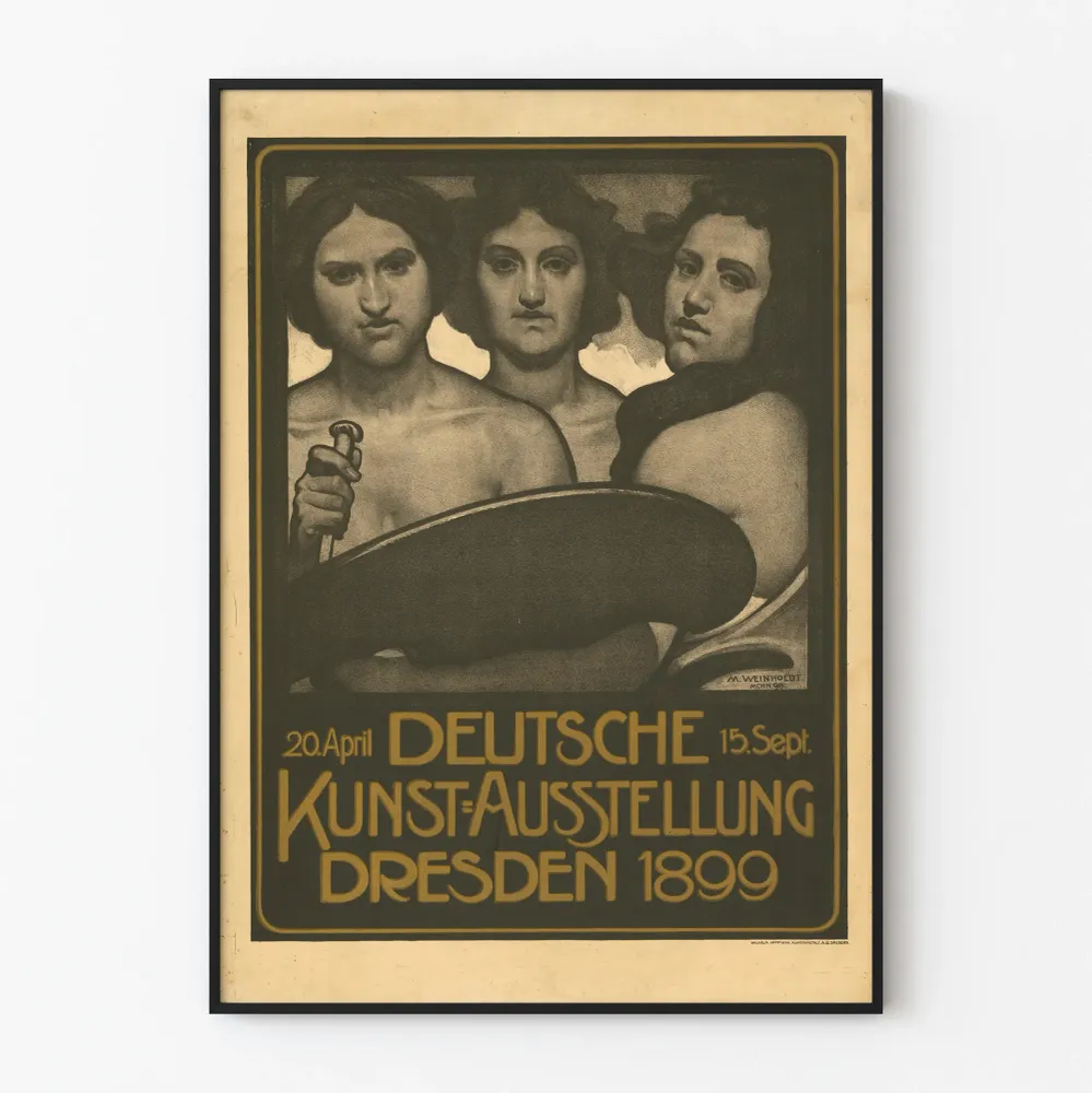 Vintagejuliste Saksan taidenäyttely Dresdenissä 1899
