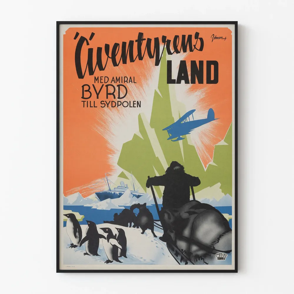 Vintagejuliste Seikkailu Byrd-merenmeren maaperällä Etelänavalla