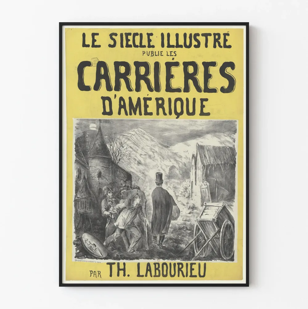 Vintagejuliste Le Siècle Illustré, Carrières d'Amérique Th. Labourieu