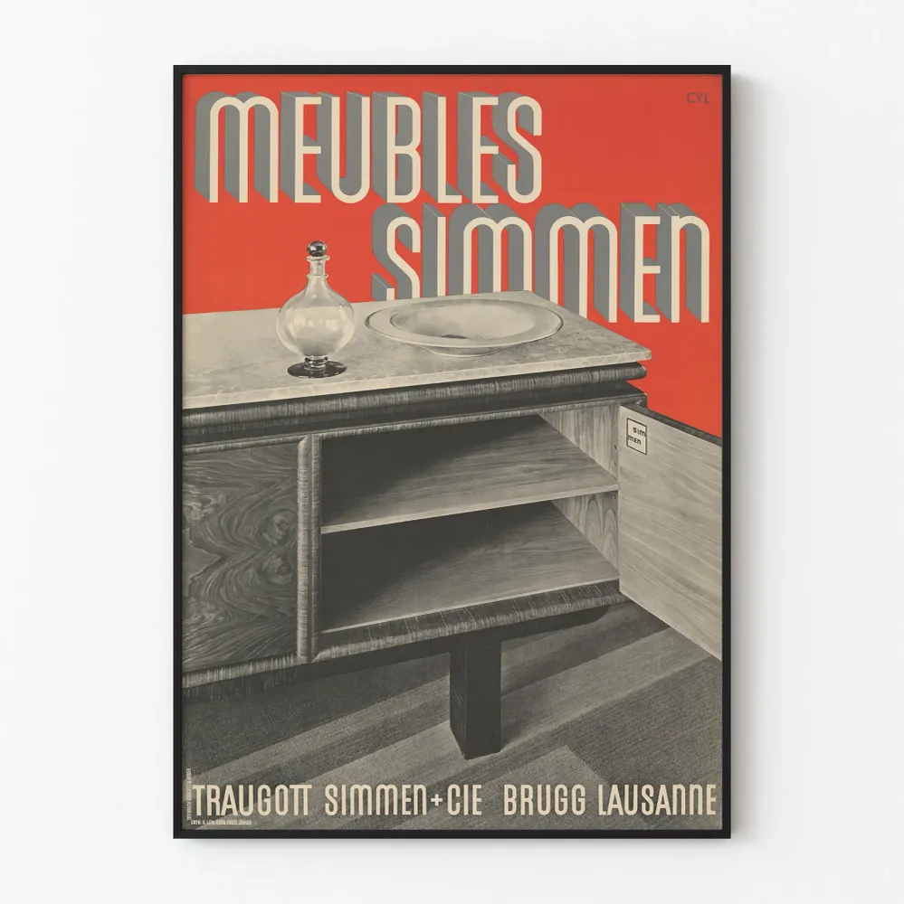 Vintagejuliste Simmen Kalusteet - Tyylikäs seinäkoristelu
