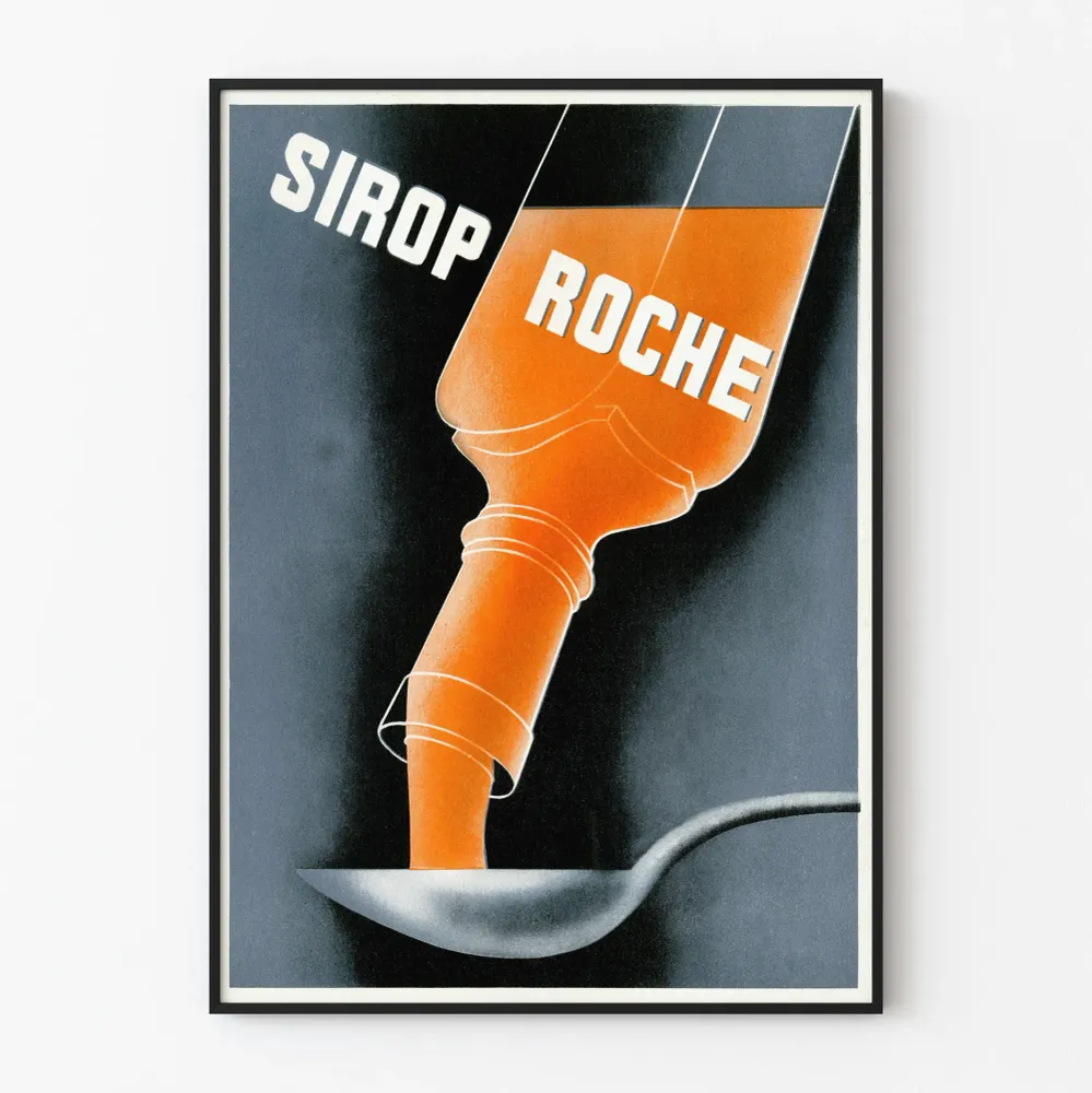 Vintagejuliste Sirop Roche - Retroseinäsilmaus