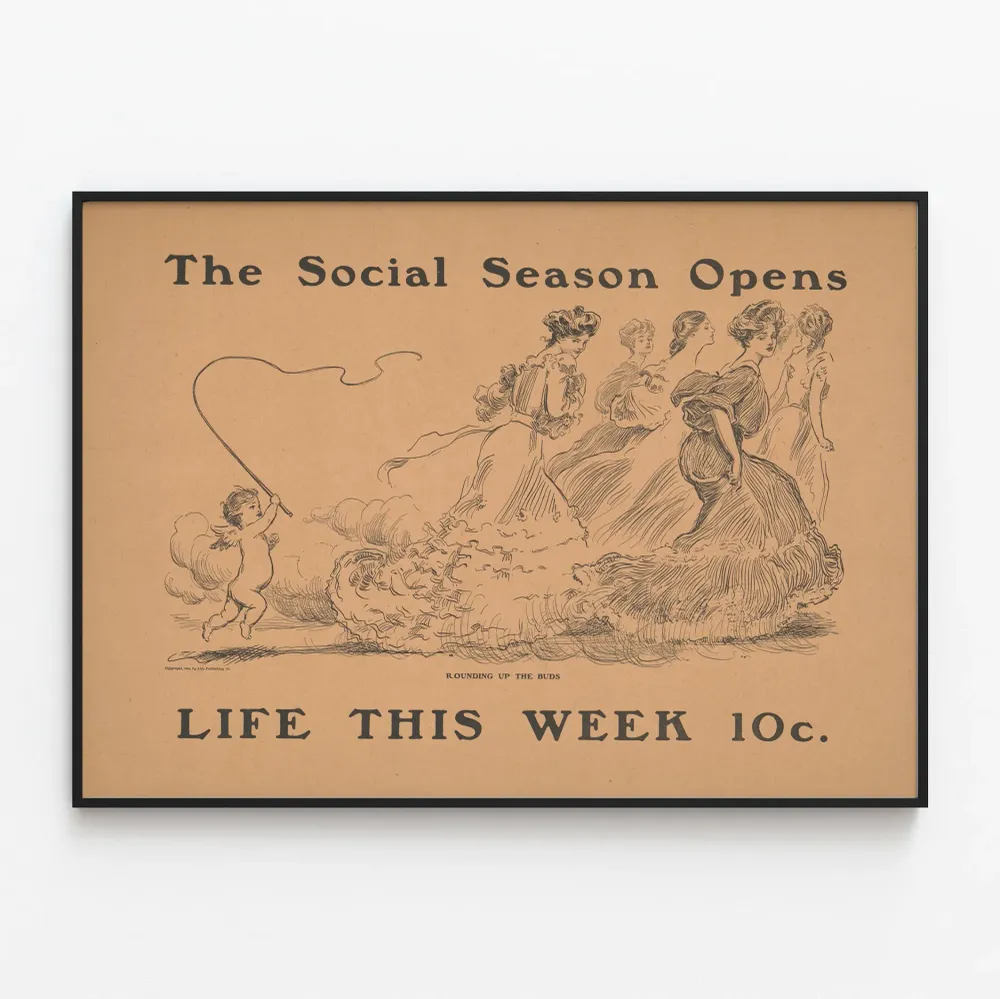 Vintagejuliste Social Season Opens - Tyylikäs seinäkoristelu