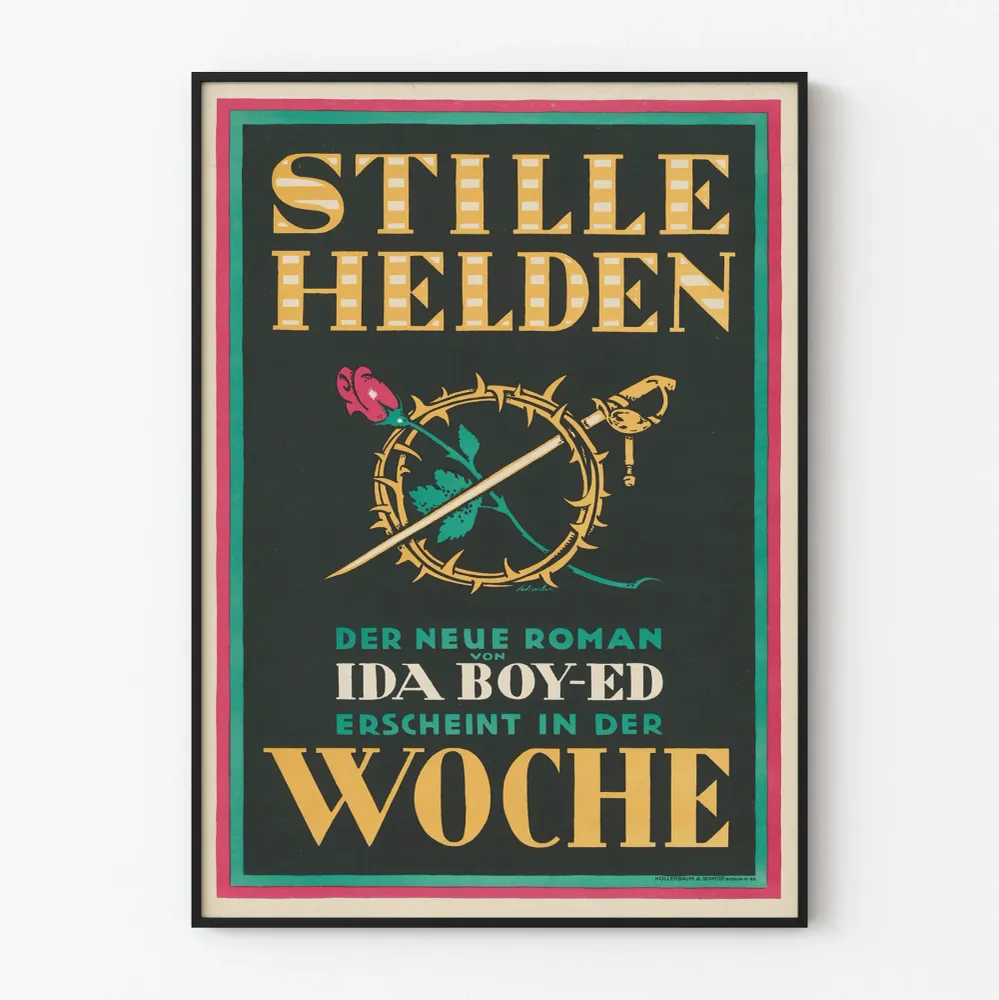 Vintagejuliste Stille Helden - Juliste seinäkoriste kirja Ida Boy-Ed