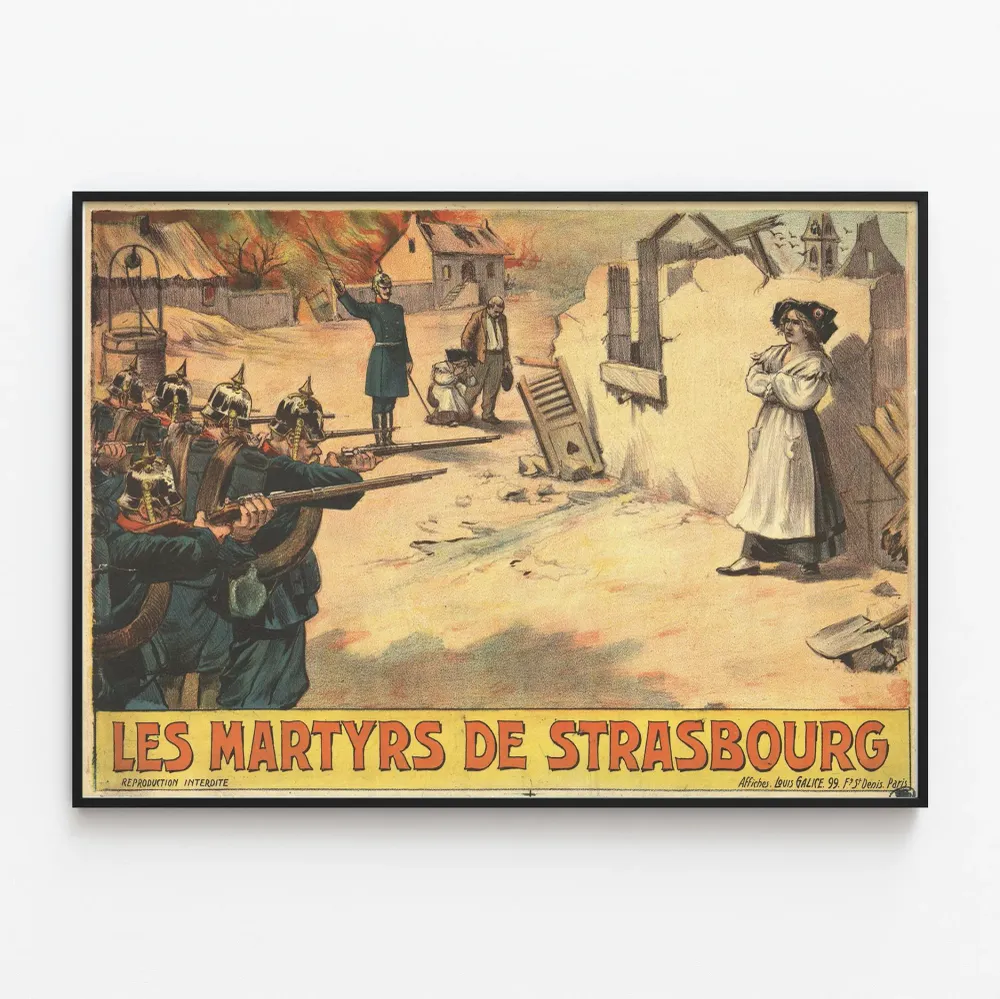 Vintagejuliste Strasbourg'n marttyyreistä - Historiallinen seinäkoriste