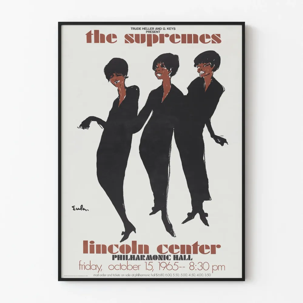 Vintagejuliste Supremes Lincoln Centerissä 1965