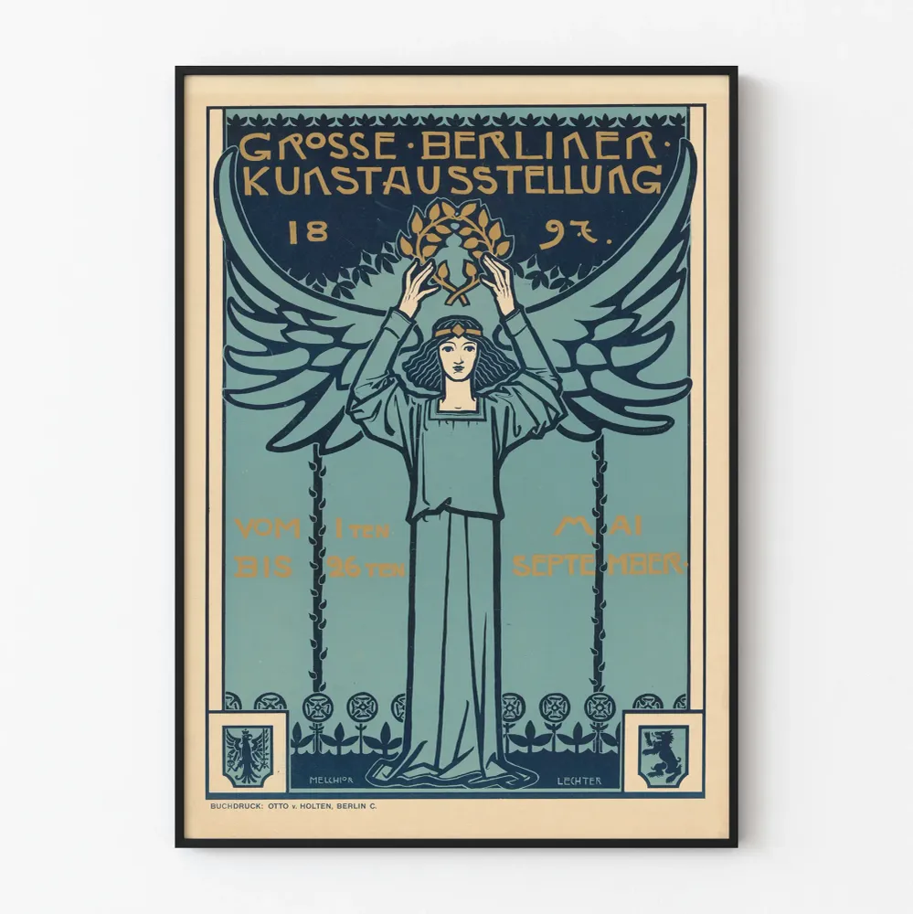 Vintagejuliste Suuri Berliinin Taidenäyttely 1897 - Taiteellinen Seinän koristelu