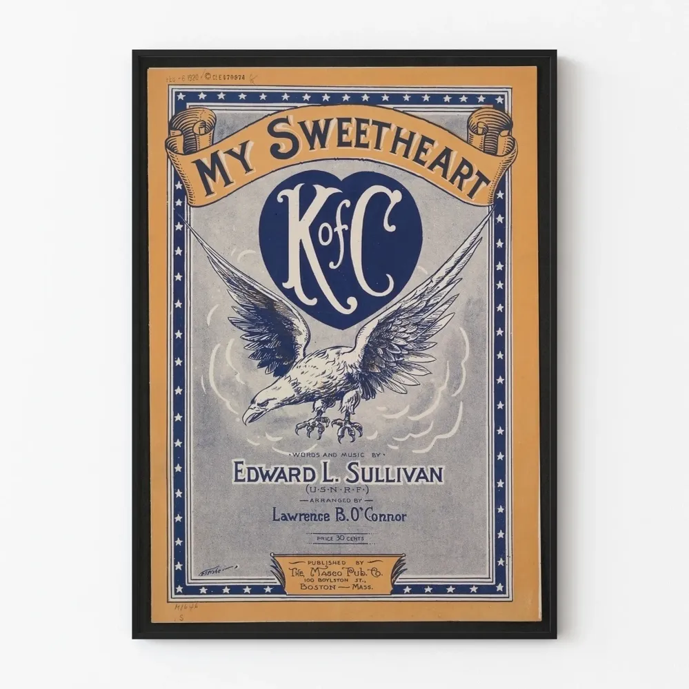 Vintagejuliste My Sweetheart K C – Retropatriotinen seinäkoristelu