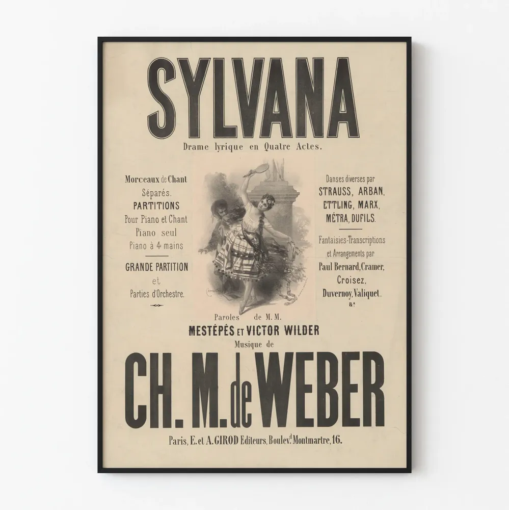 Vintagejuliste Sylvana lyyrinen draama neljässä näytöksessä