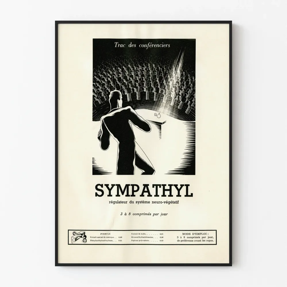 Vintagejuliste Sympathyl - Retromainosseinäsuunnittelu