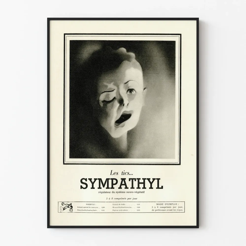 Vintagejuliste Sympathyl - Vanha mainos nykäyksistä vastaan