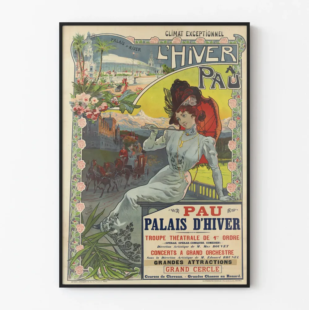 Vintagejuliste Talvi Pau'ssa - Talvipalatsi ja esitykset