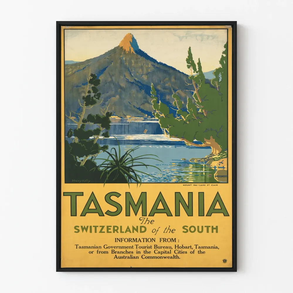 Vintagejuliste Tasmaniasta - Etelämantereen Sveitsi