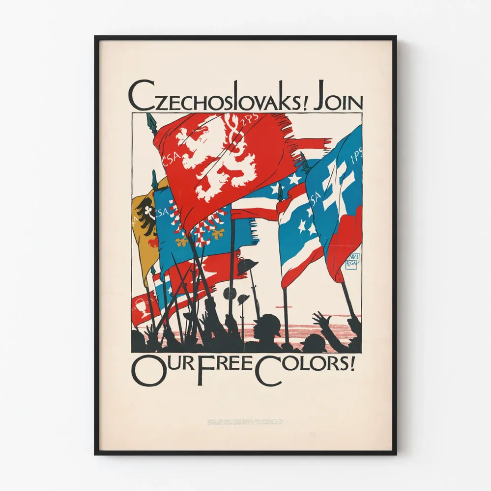 Vintagejuliste Tšekkoslovakien liittykää ilmaisiin väreihimme