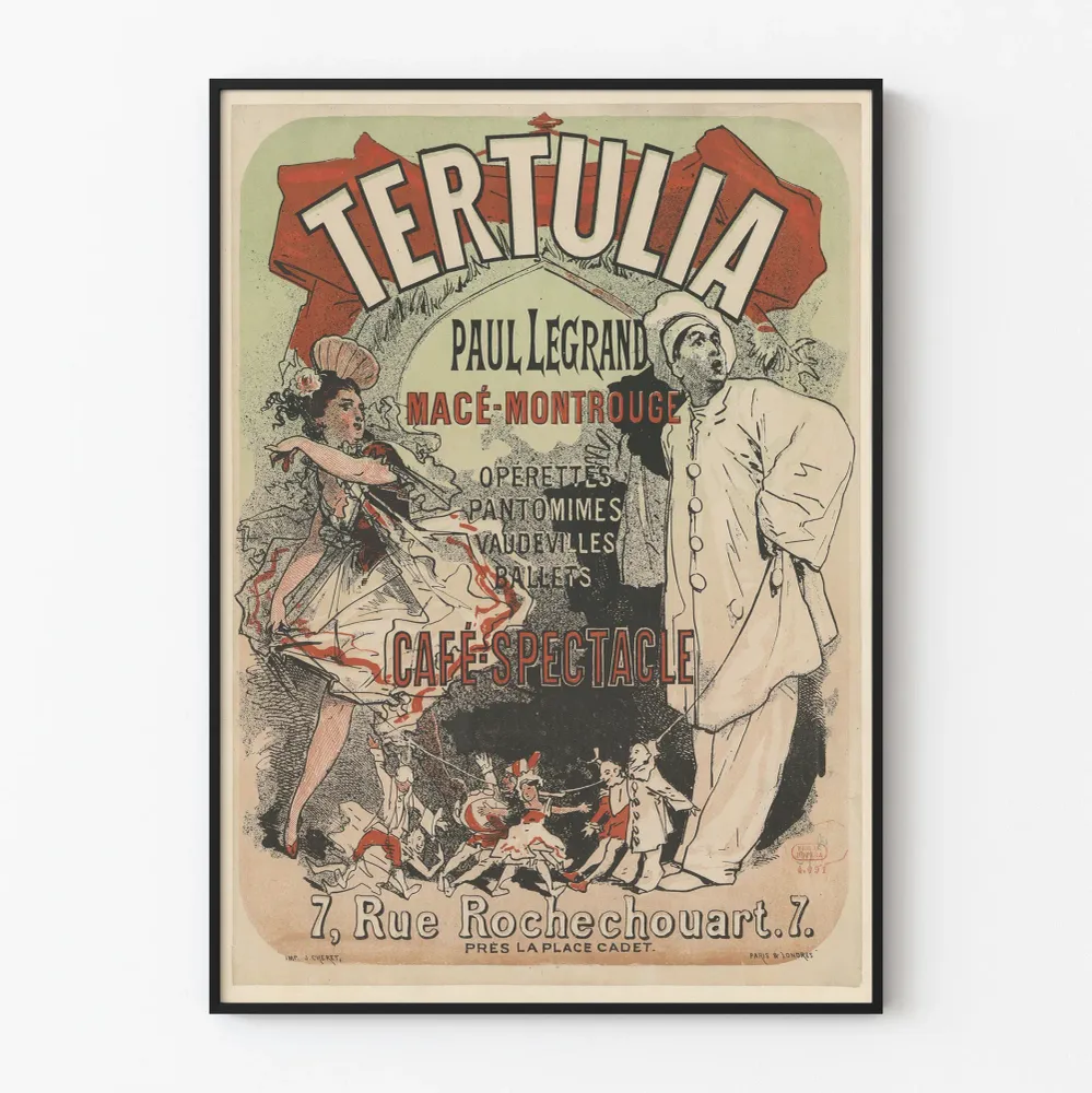 Vintagejuliste Tertulia Café-Spektakl Rue Rochechouart