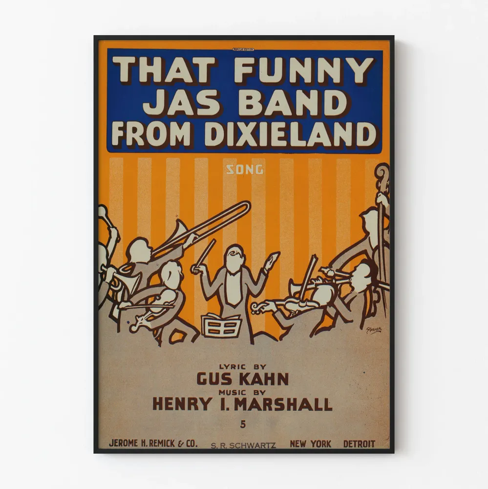 Vintagejuliste That Funny Jas Band from Dixieland
