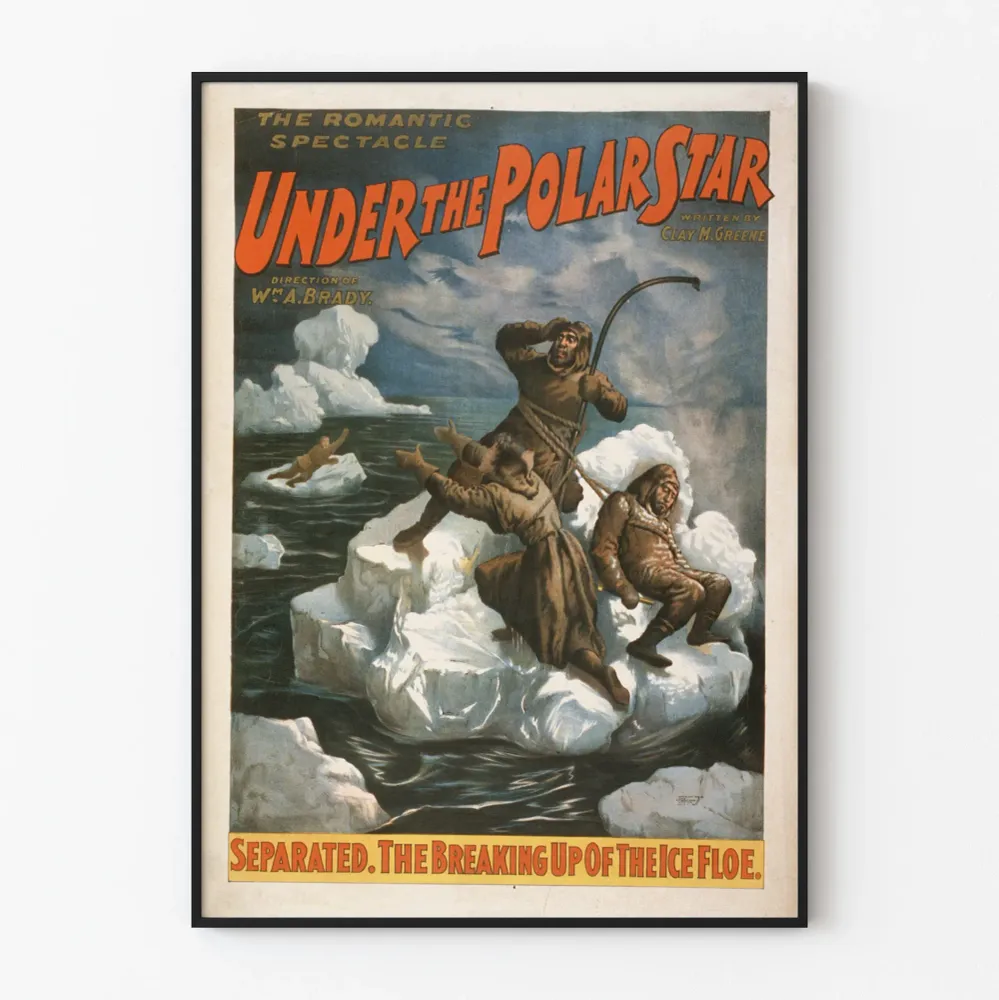 Vintagejuliste 'Under Polar Star' - Romanttinen näytelmä ja arktinen seikkailu