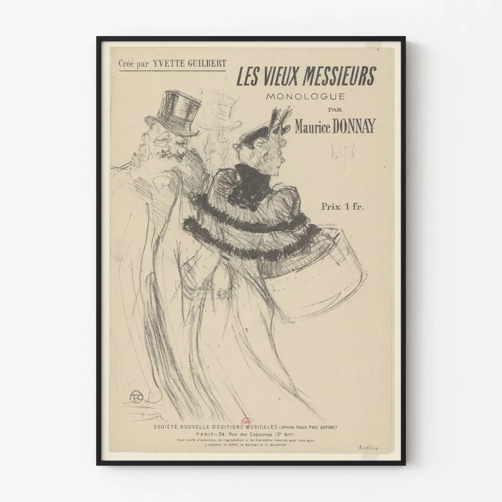 Vintagejuliste Vanhat herrat Maurice Donnay