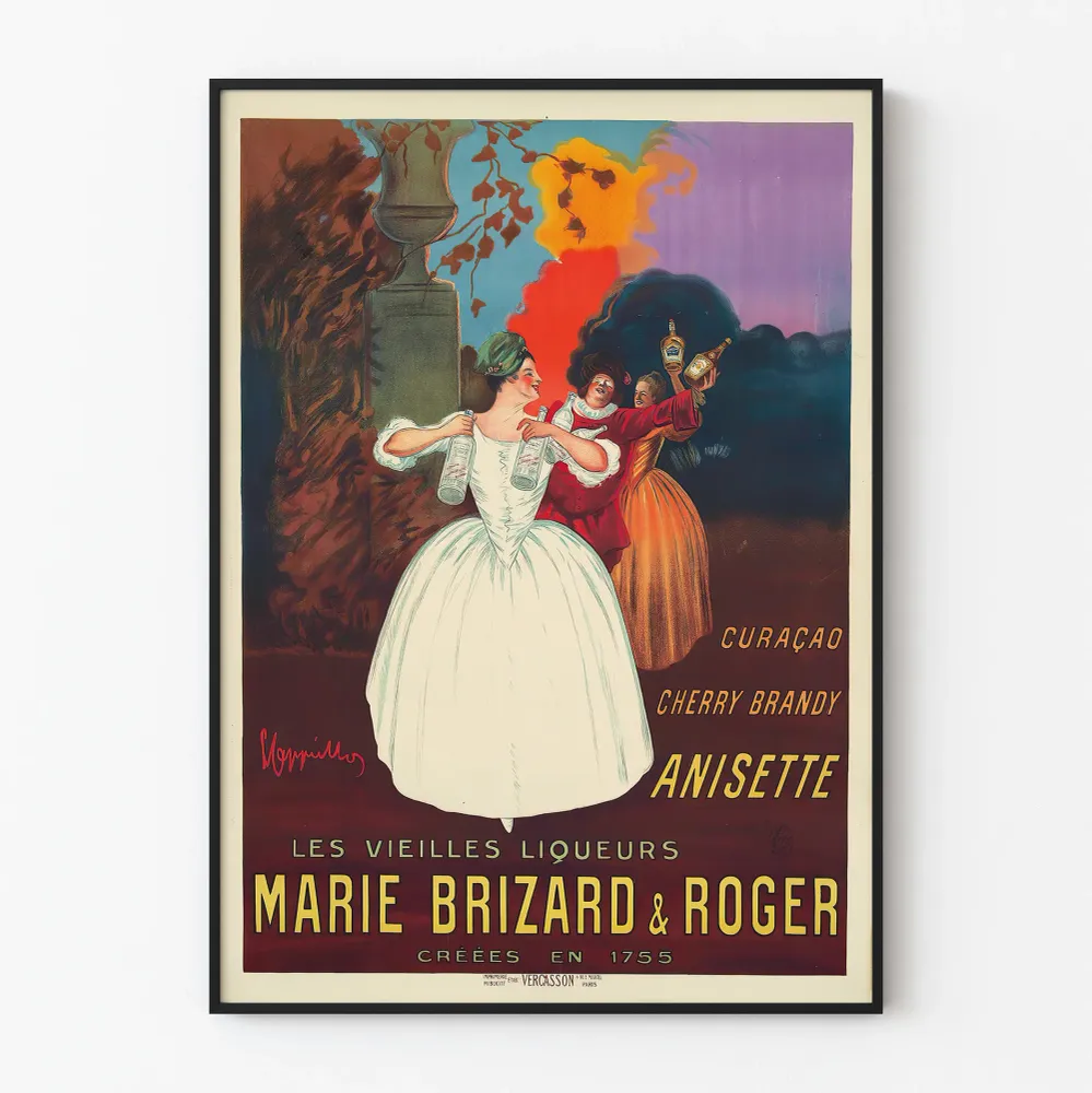 Vintagejuliste Vanhoista Likööreistä Marie Brizard & Roger