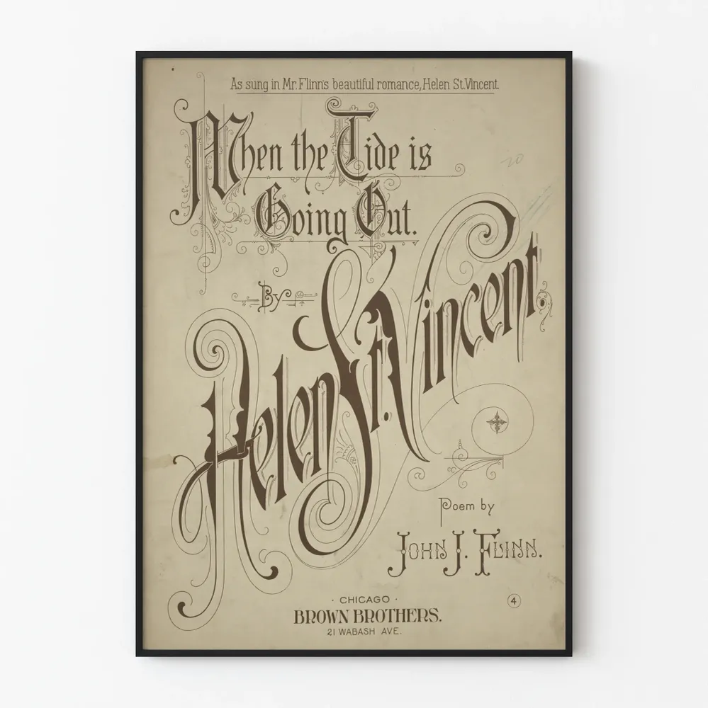 Vintagejuliste When Tide is Going Out teokselta Helen St. Vincent