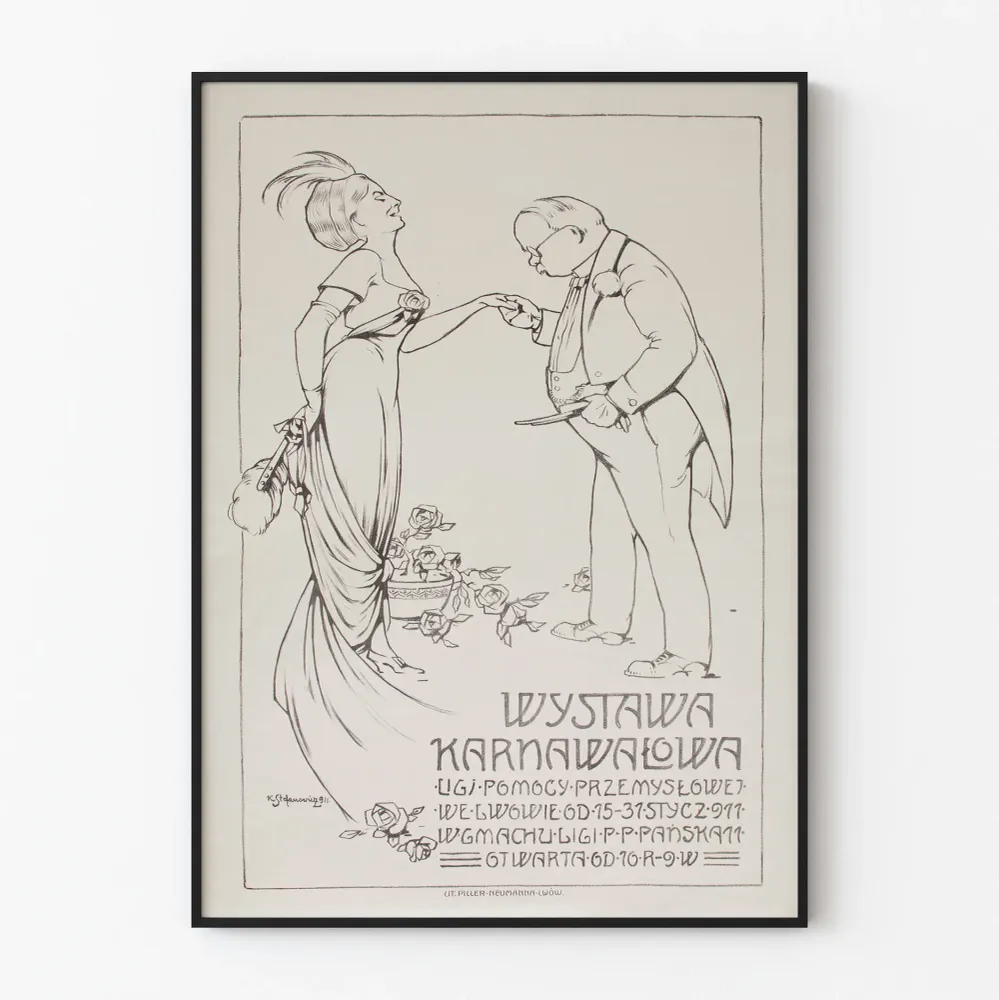 Vintagejuliste Wystawa Karnalowa - Tyylikäs seinäkoristelu