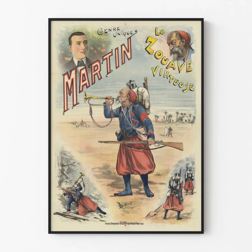Vintagejuliste Le Zouave Virtuoosi Martin - Retroseinustarakenne