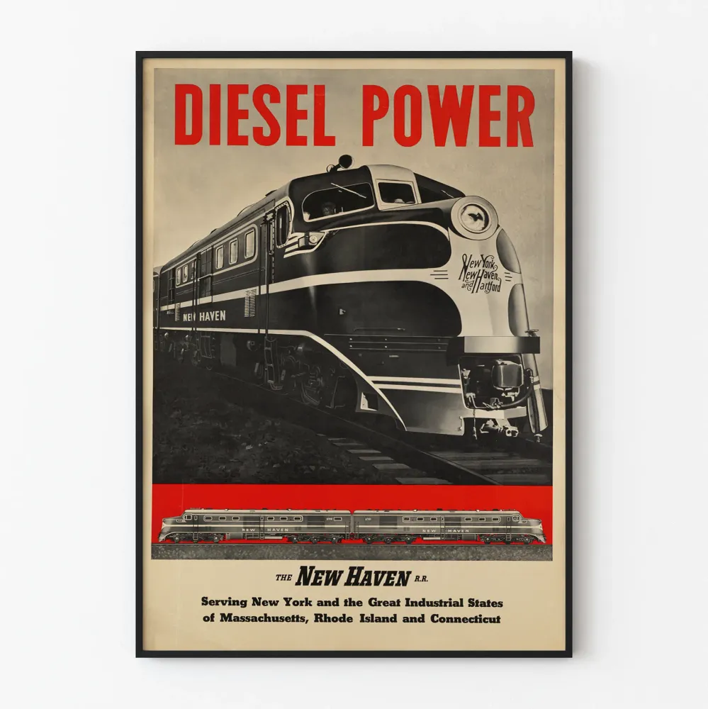Vintagejuna Dieselvoima Juliste New Haven