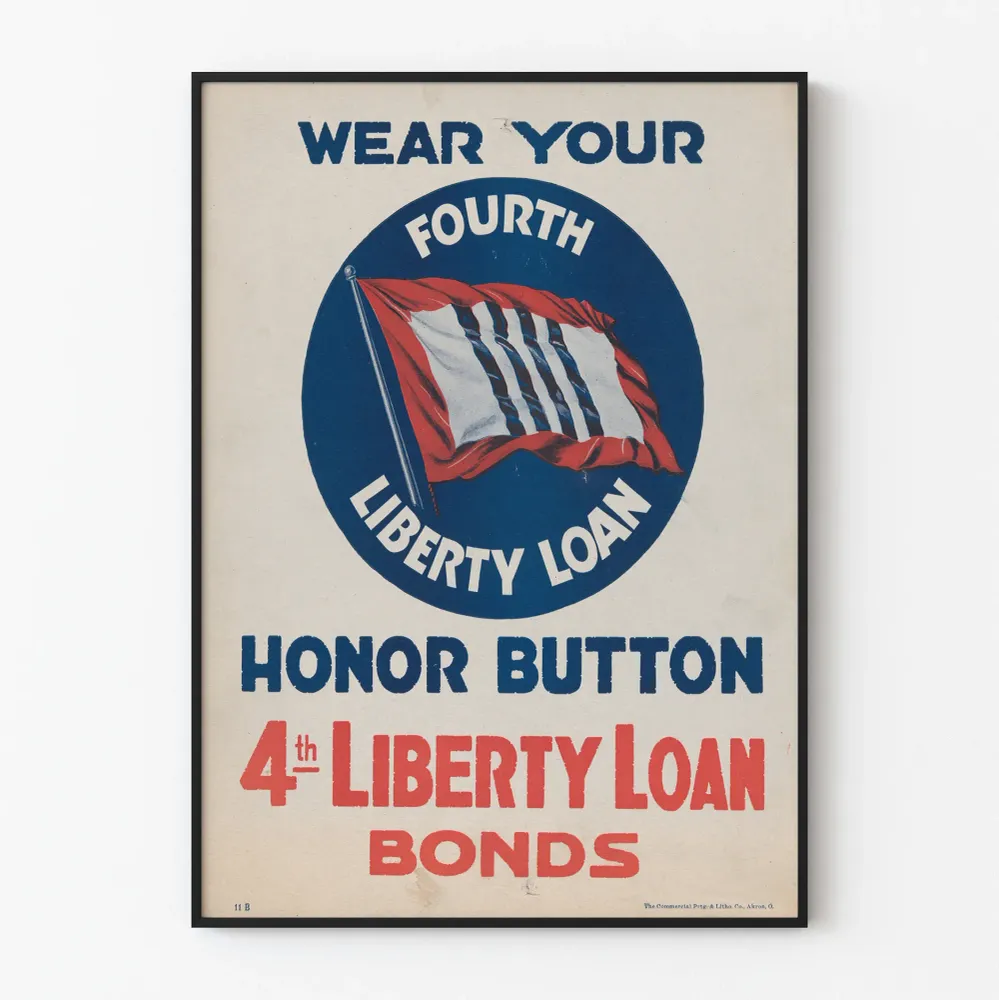 Vintagekampanjan Liberty Loan - Patriotinen seinäkoriste Juliste