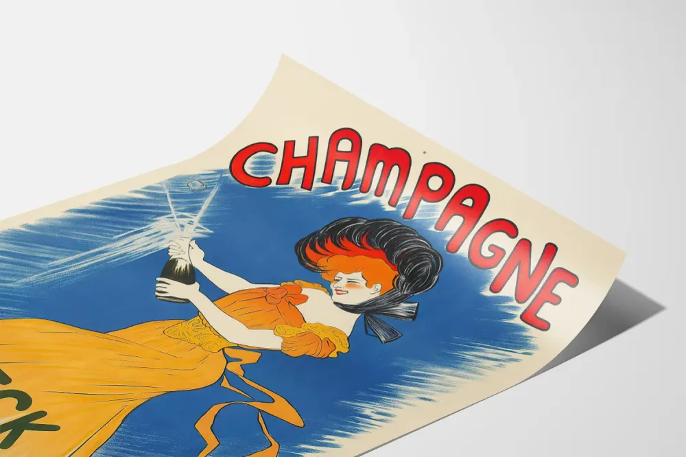 Vintagekuva Champagne Delbeck Reims - Tyylikäs seinäkoriste