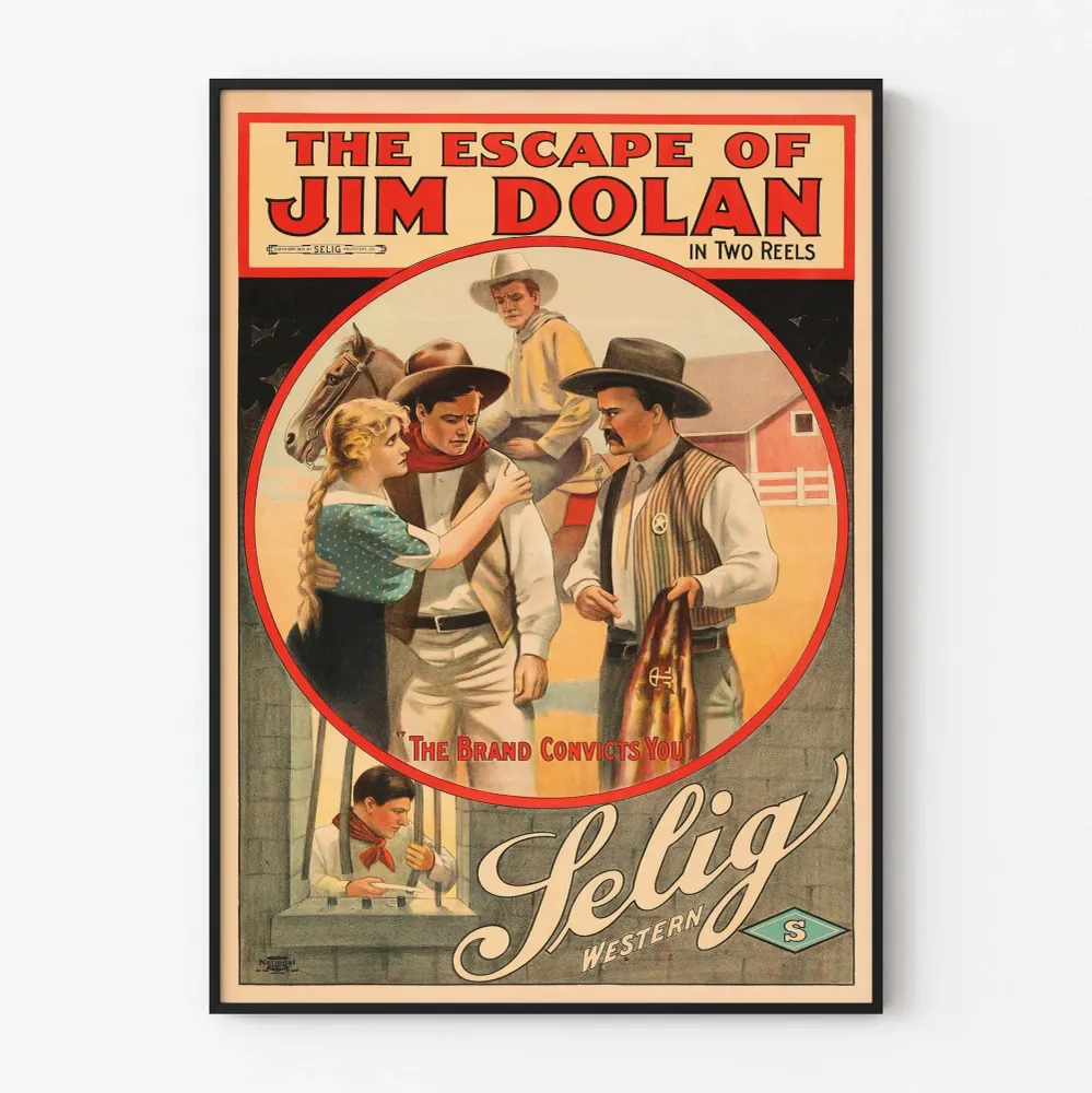 Vintage-luontokuva Lännen Escape Jim Dolan