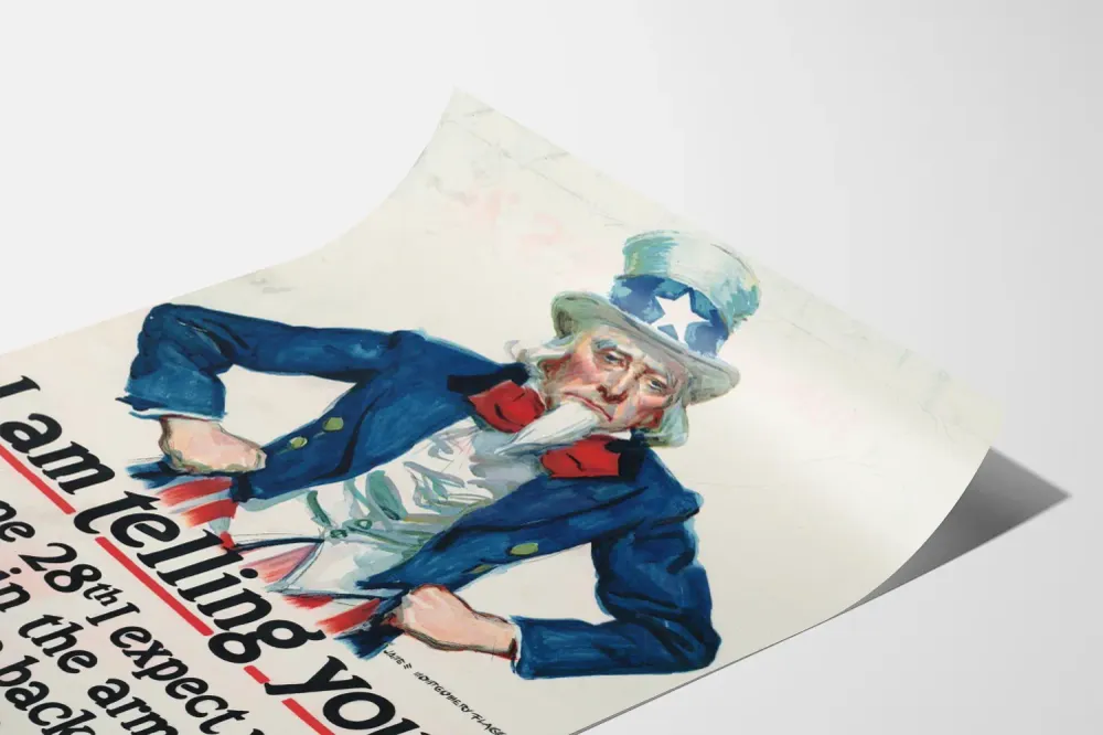 Vintagemainen rekrytointilippu Uncle Sam