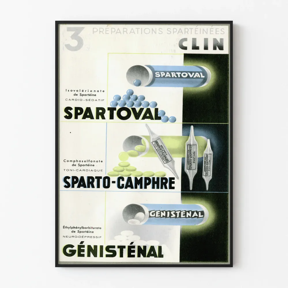 Vintagemainen spartialainen Clin-juliste seinäkoristeluun