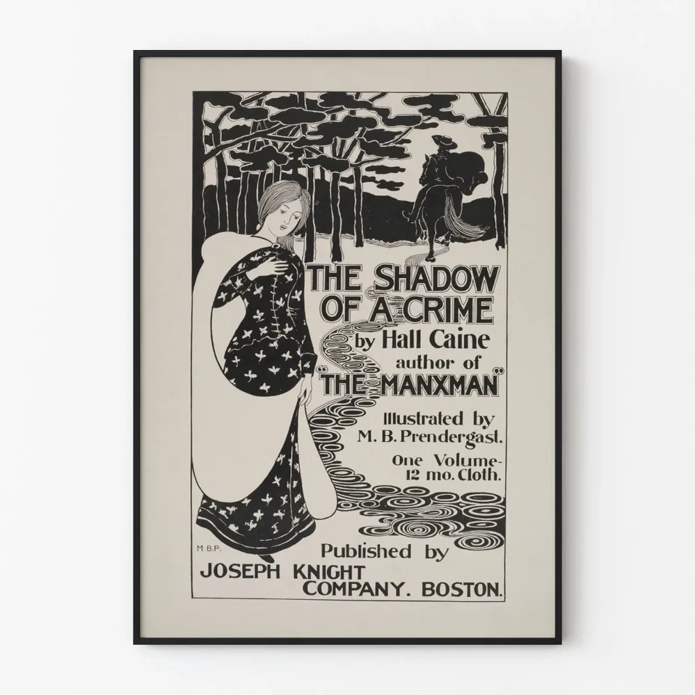 Vintagemainos Shadow Crime - Mustavalkoinen piirros