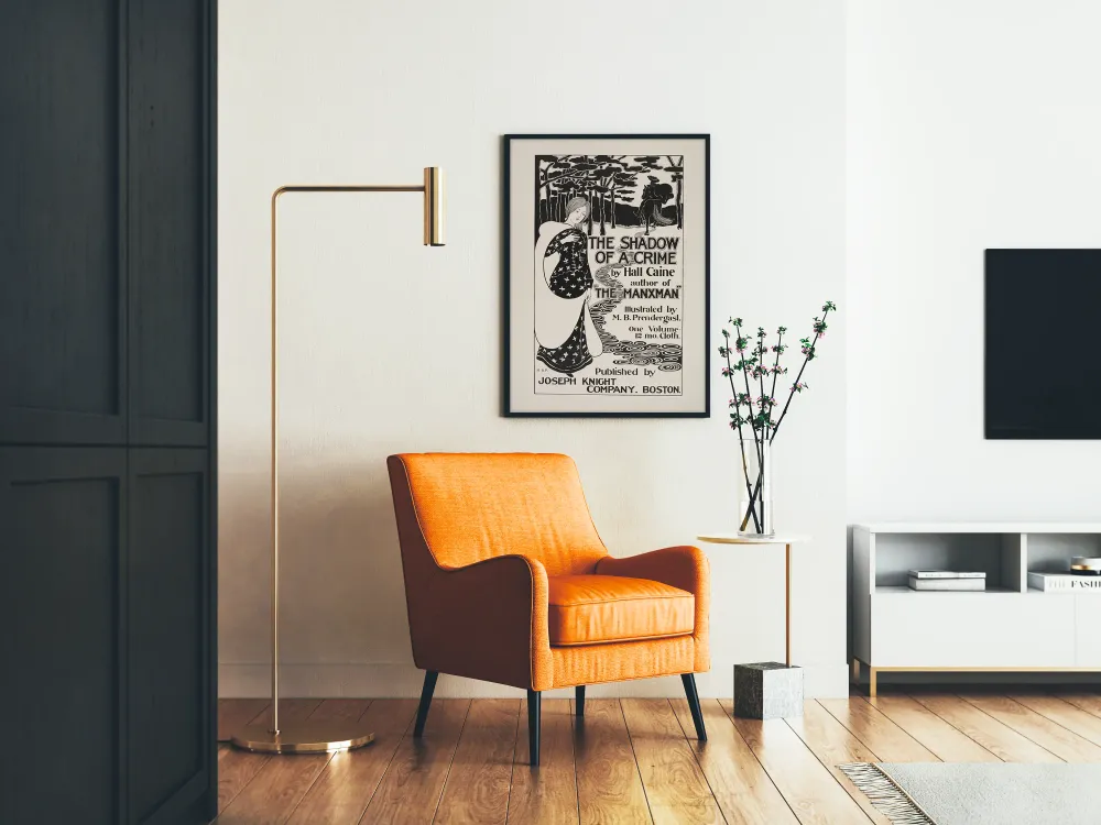 Vintagemainos Shadow Crime - Mustavalkoinen piirros