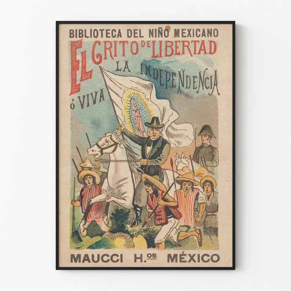 Vintage-meksikolainen juliste Grito de Libertad ja Itsenäisyys