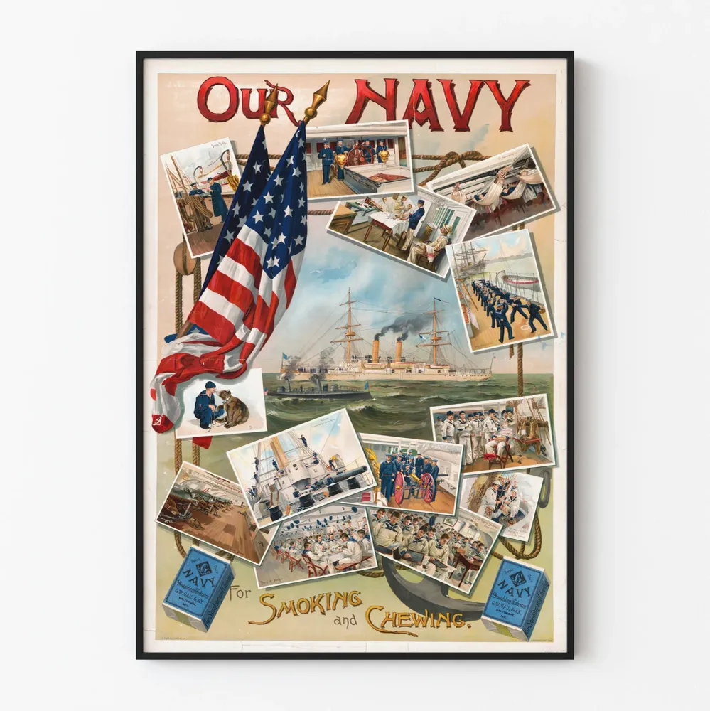 Vintage-merimaisema Yhdysvaltain laivastosta - Our Navy koristejuliste