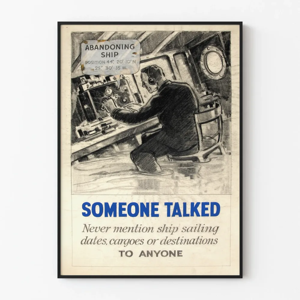Vintagemeritysturisti "Someone Talked" juliste