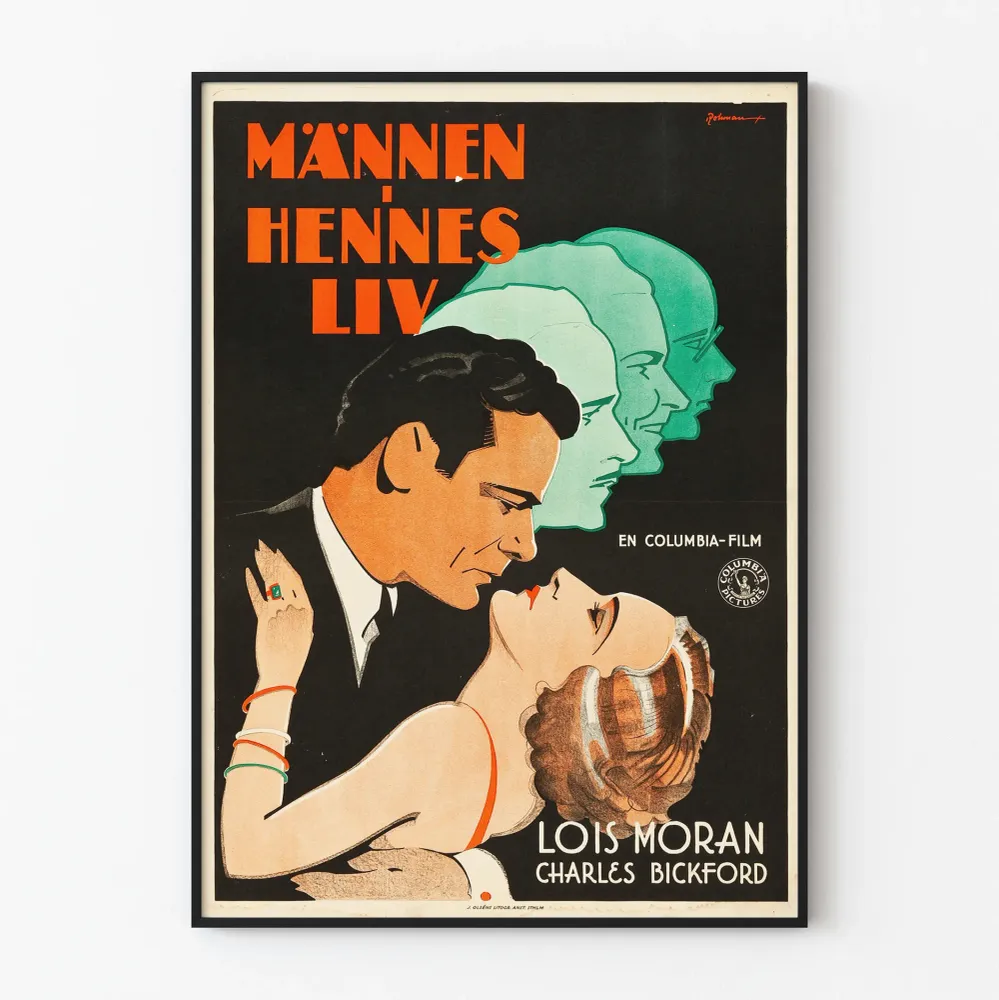 Vintage-mies ja -nainen muotokuvajuliste