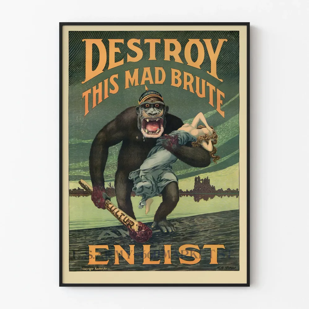 Vintagemilitarin rekrytointijuliste « Destroy This Mad Brute »