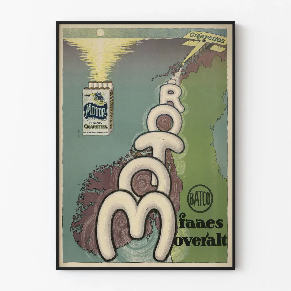 Vintage-moottorijuliste Virginia-savukkeista - Retroseinän koriste