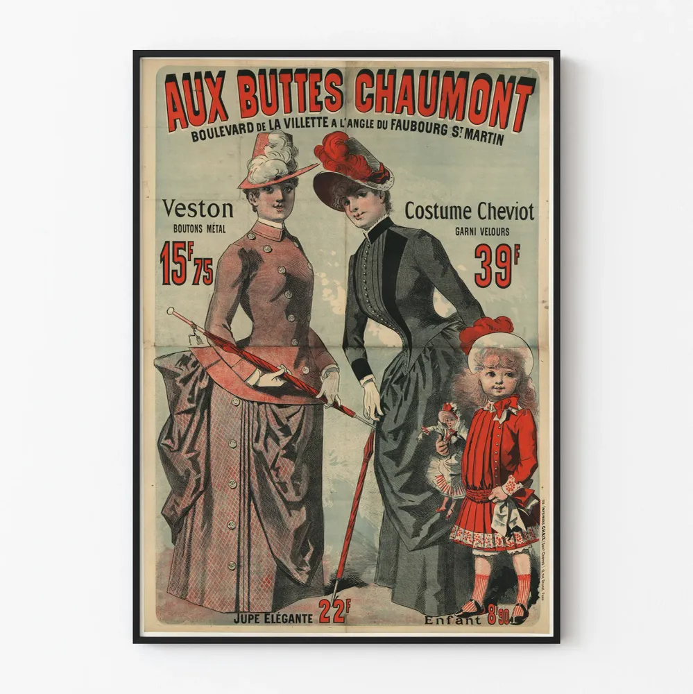 Vintage-muotijuliste Aux Buttes Chaumont - 1800-luvun vaatteet