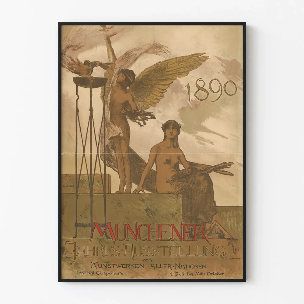 Vintage-muotokuva Münchenistä - Vuotuinen taidenäyttely 1890