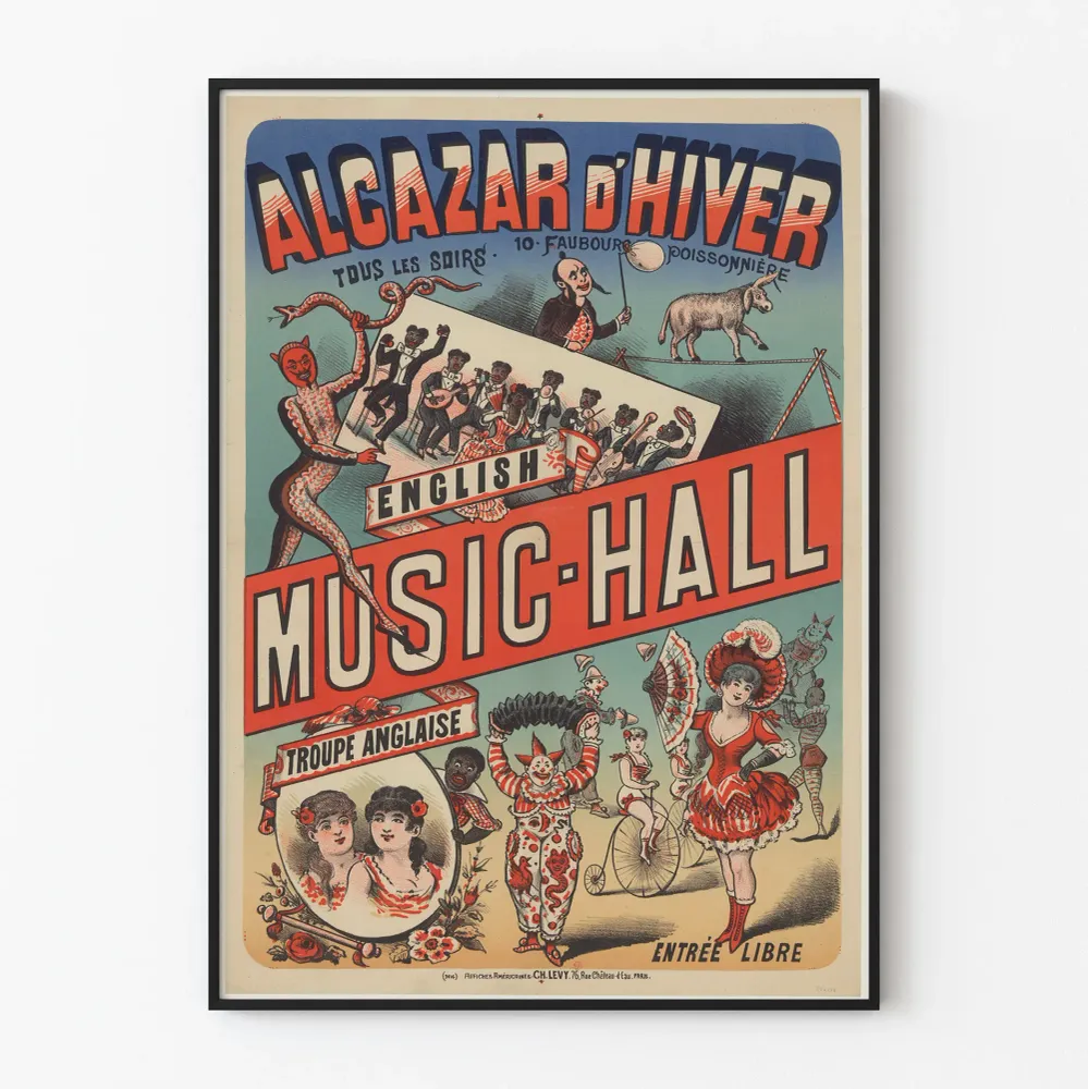 Vintage-musiikkihallin Alcazar d'Hiver -juliste