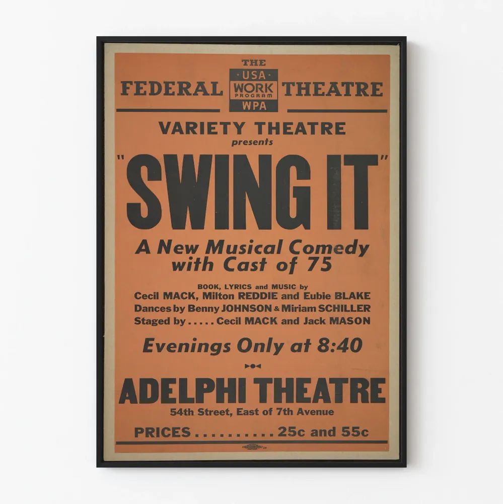 Vintage-musiikkijuliste Swing It - Seinän koristelu teatteri USA