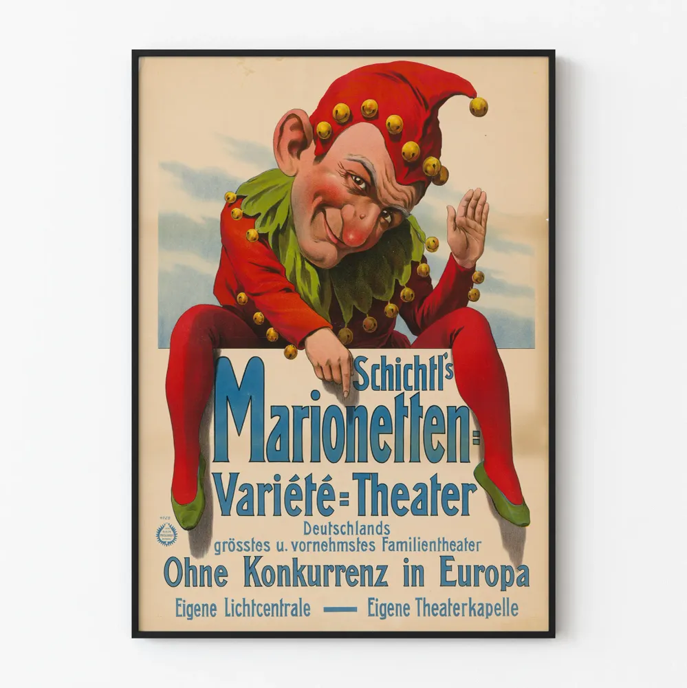 Vintage-näytelmäteatterin Marionettinäyttely Schichtl's Juliste