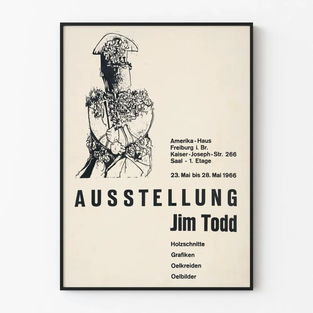 Vintage-näyttelyjuliste Jim Todd 1966