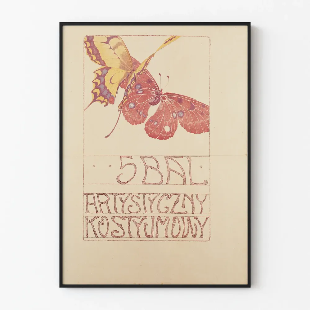 Vintage-perhosjuliste taiteelliseen seinäkoristukseen