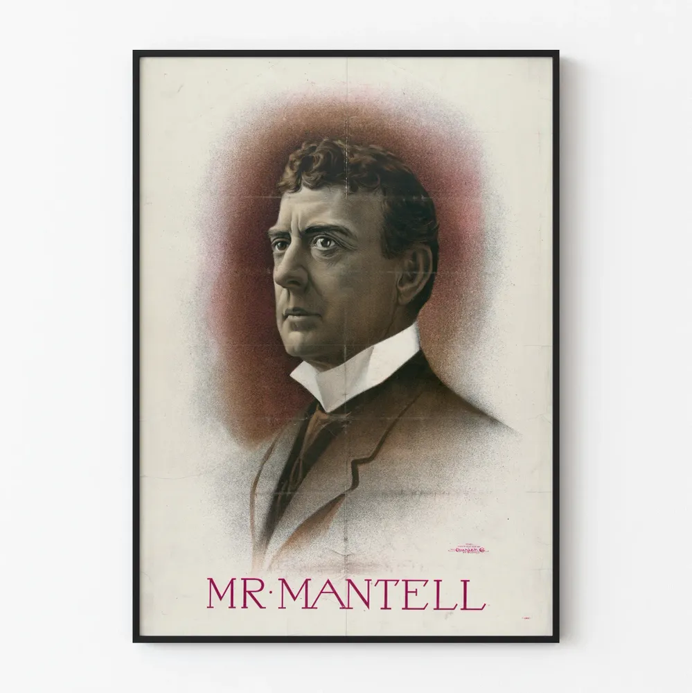 Vintage-porträtijuliste herra Mantellista seinäkoristeeksi